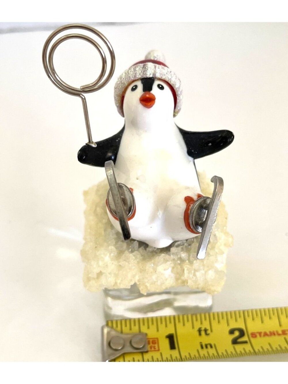 Photo Place Card Memo Holder Penguin Retro Skater Winter Snow Holiday Christmas - Picture 6 of 8